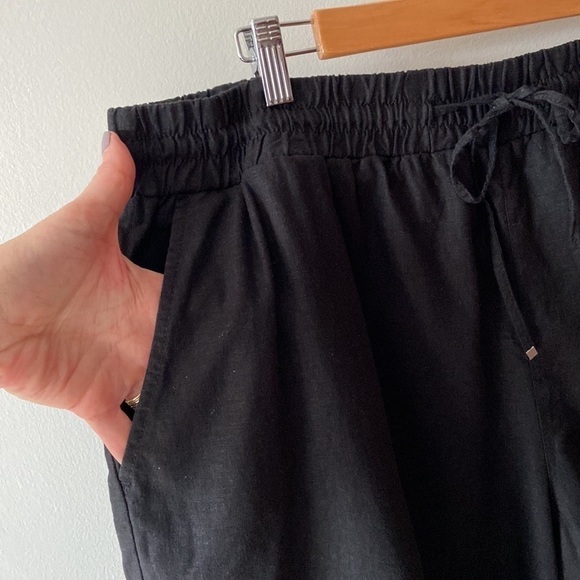 ADDITION Elle Linen Blend Pull-On Bermuda Shorts Black Size 2X - Picture 6 of 16